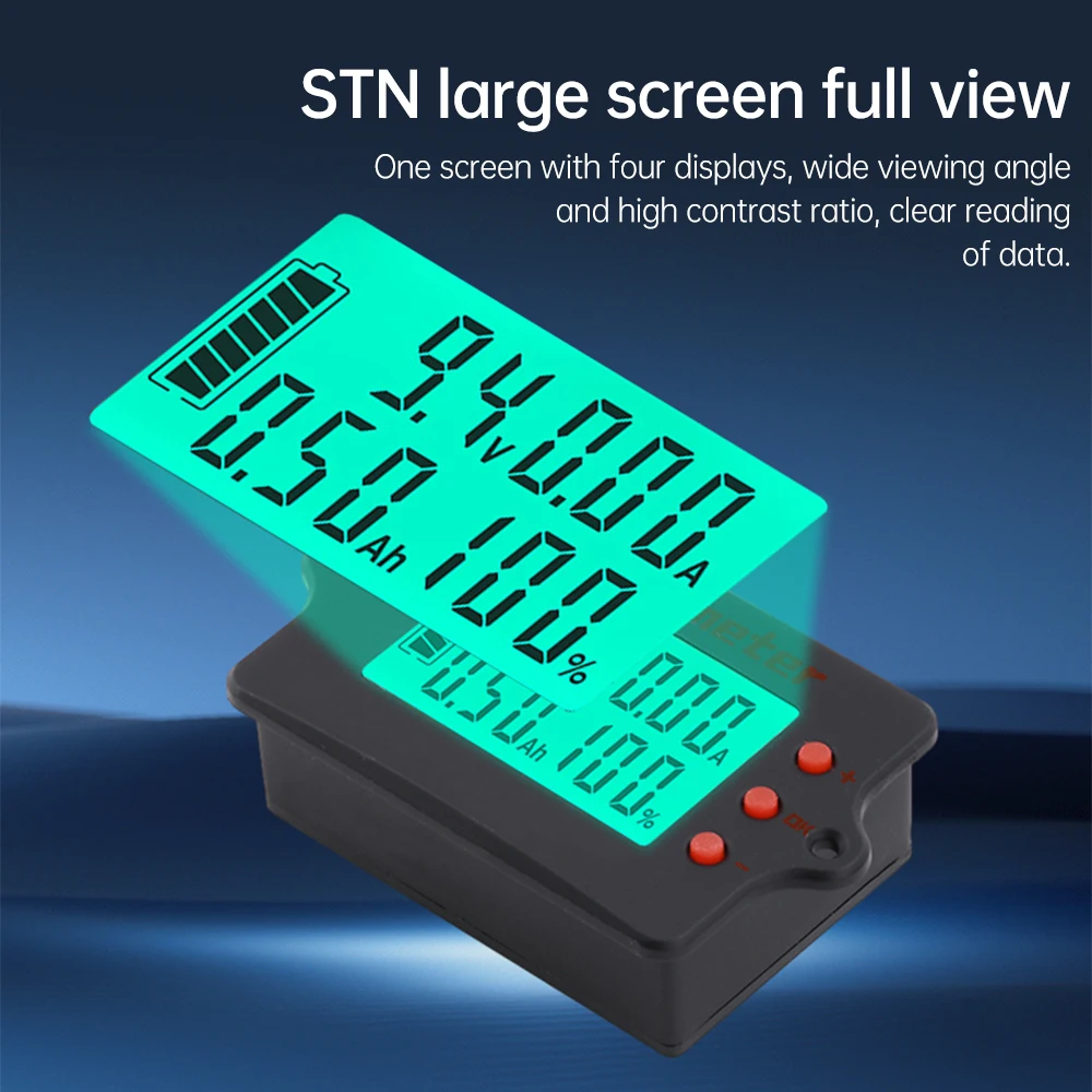 Voltage Current Meter Battery Level Indicator Coulomb Meter Acid Battery Lithium Battery Lithium Iron Phosphate DC 8~120V