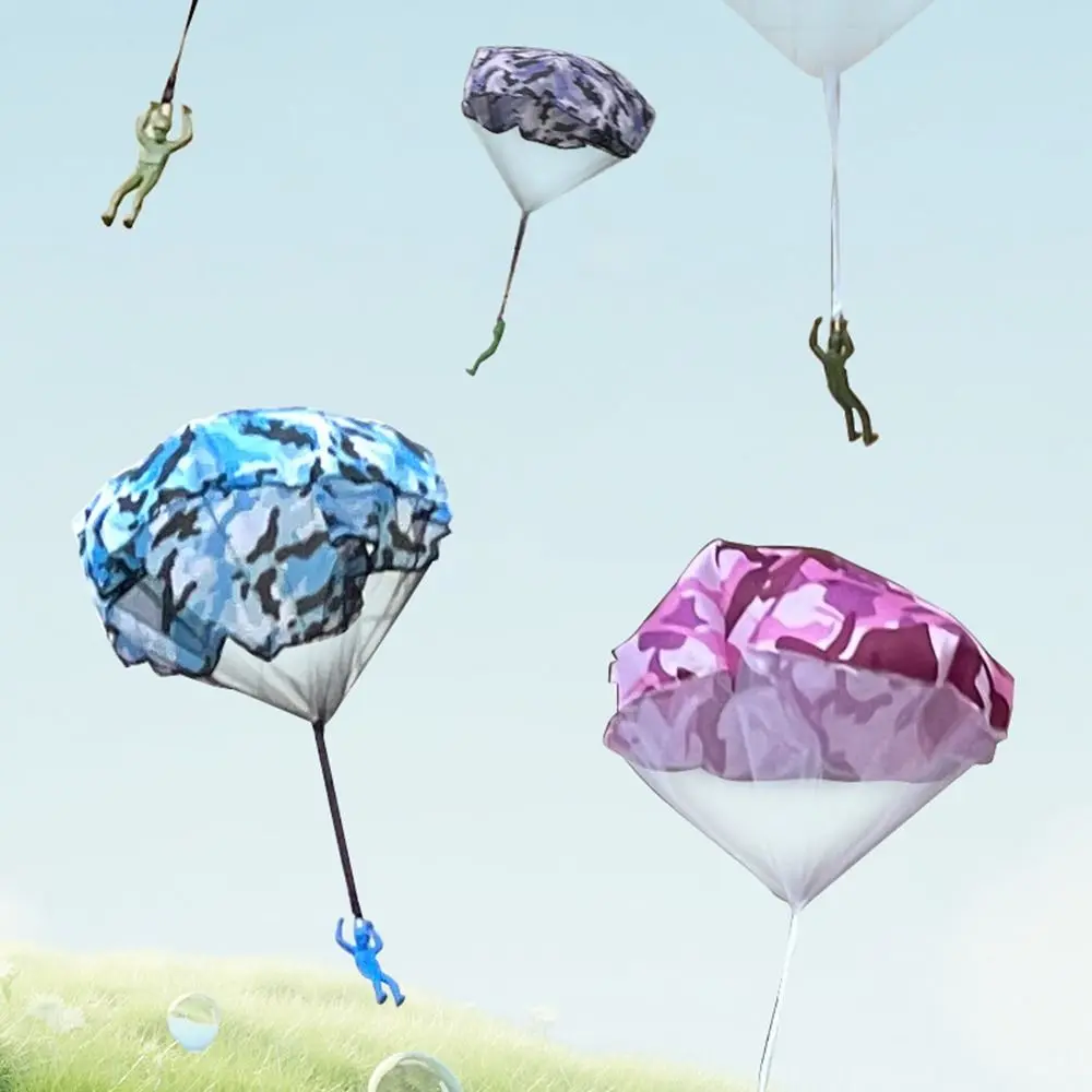 Neues Fallschirmspielzeug ohne Batterie, normale Montage erforderlich, Outdoor-Wurfspielzeug, Fallschirm, fliegendes Spielzeug für Kinder