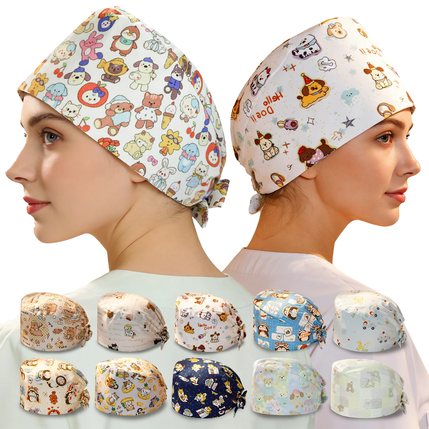 touca-de-enfermagem-estampada-2026-ajustavel-de-algodao-para-salao-de-beleza-hospital-veterinario-clinica-e-trabalho-m1251