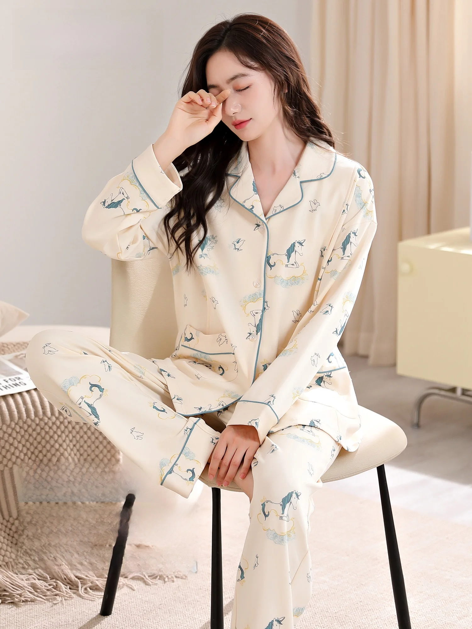 set-di-abbigliamento-per-casa-in-puro-cotone-per-donne-in-maternita-e-allattamento-comodo-e-traspirante