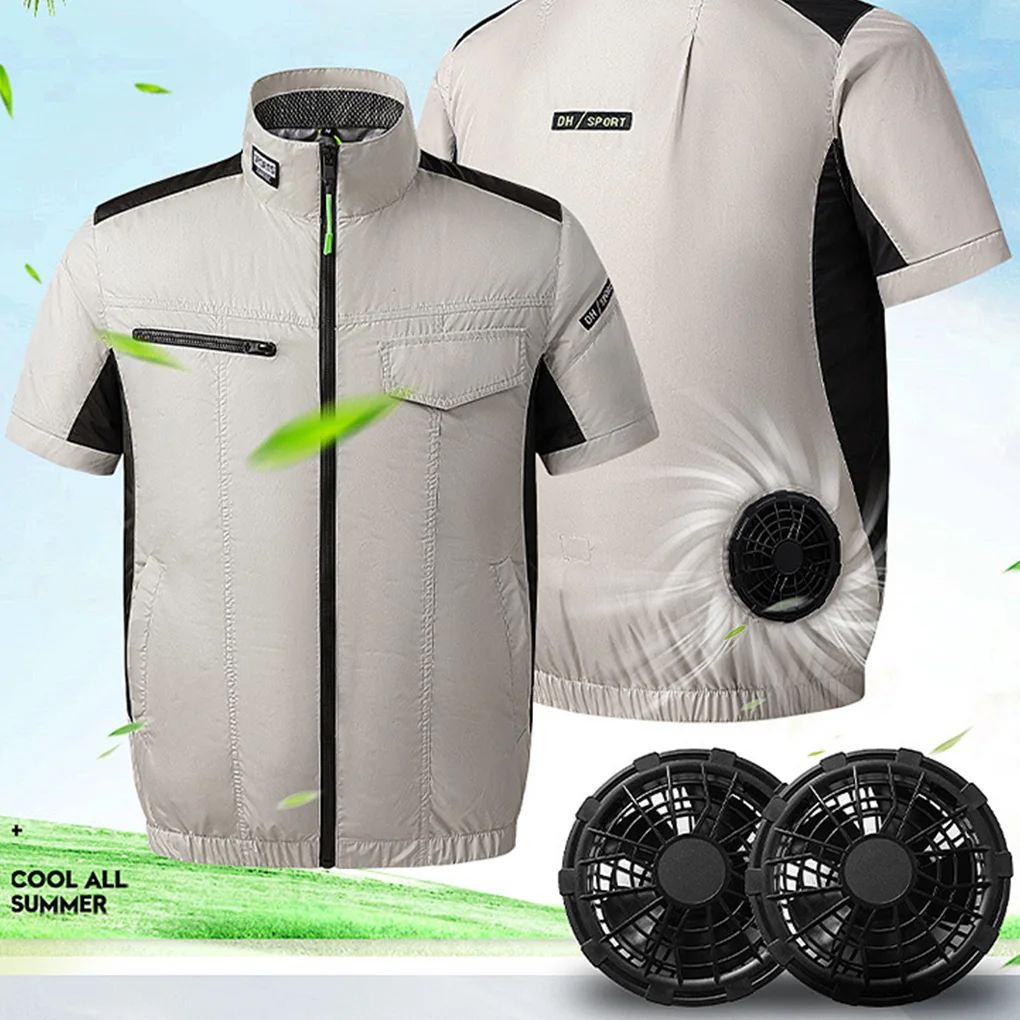 Summer Ice Vest Men’s Fan Jacket Refrigeration Air Conditioning Clothing Outdoor Heat Protection Fishing Work NO Power bank