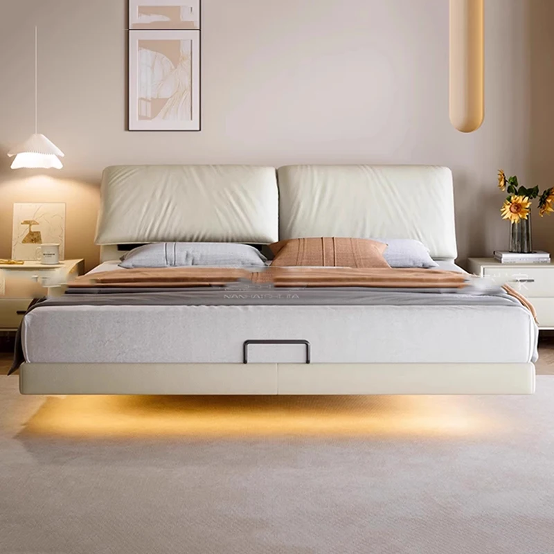 Design Double Children Bed Modern Queen Storage Space Saving Wooden Bed Multifunctional Letto Matrimoniale Trendy Furniture