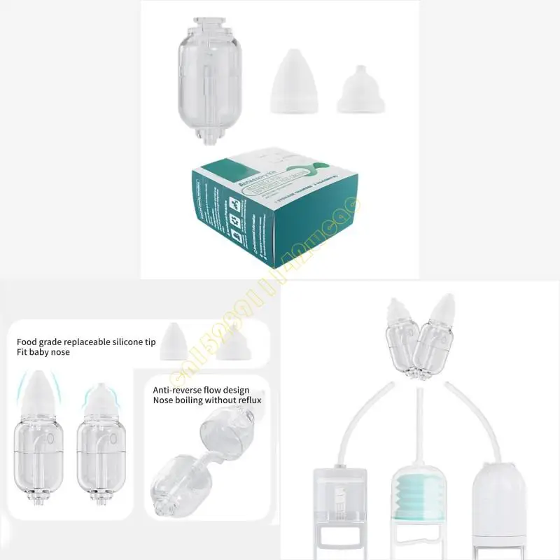 

Comfortable Baby Nasal Cleaner Silicone Tip Suction Head with Mucus Storage Bin DXAD