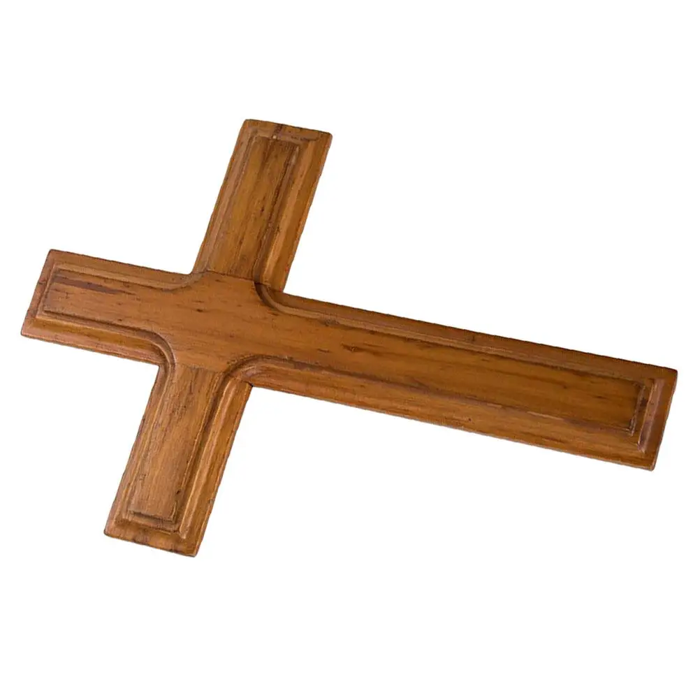 Wooden Wall Cross Solid Wood Crafted Cross for Home Church Living Room Bedroom Entryway Religious Decor Natural Grain Smooth