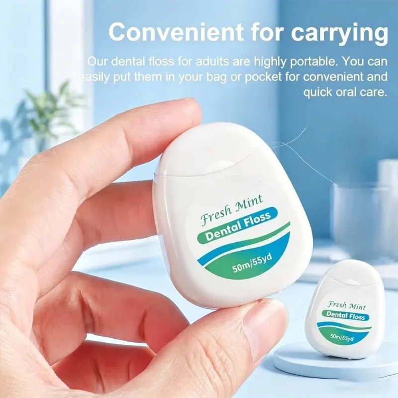 Teeth Floss Roll Effectively Removes Plaque & Food Residues, Multi-Care Oral Cleansing with Fine Safe Thread for Daily Use