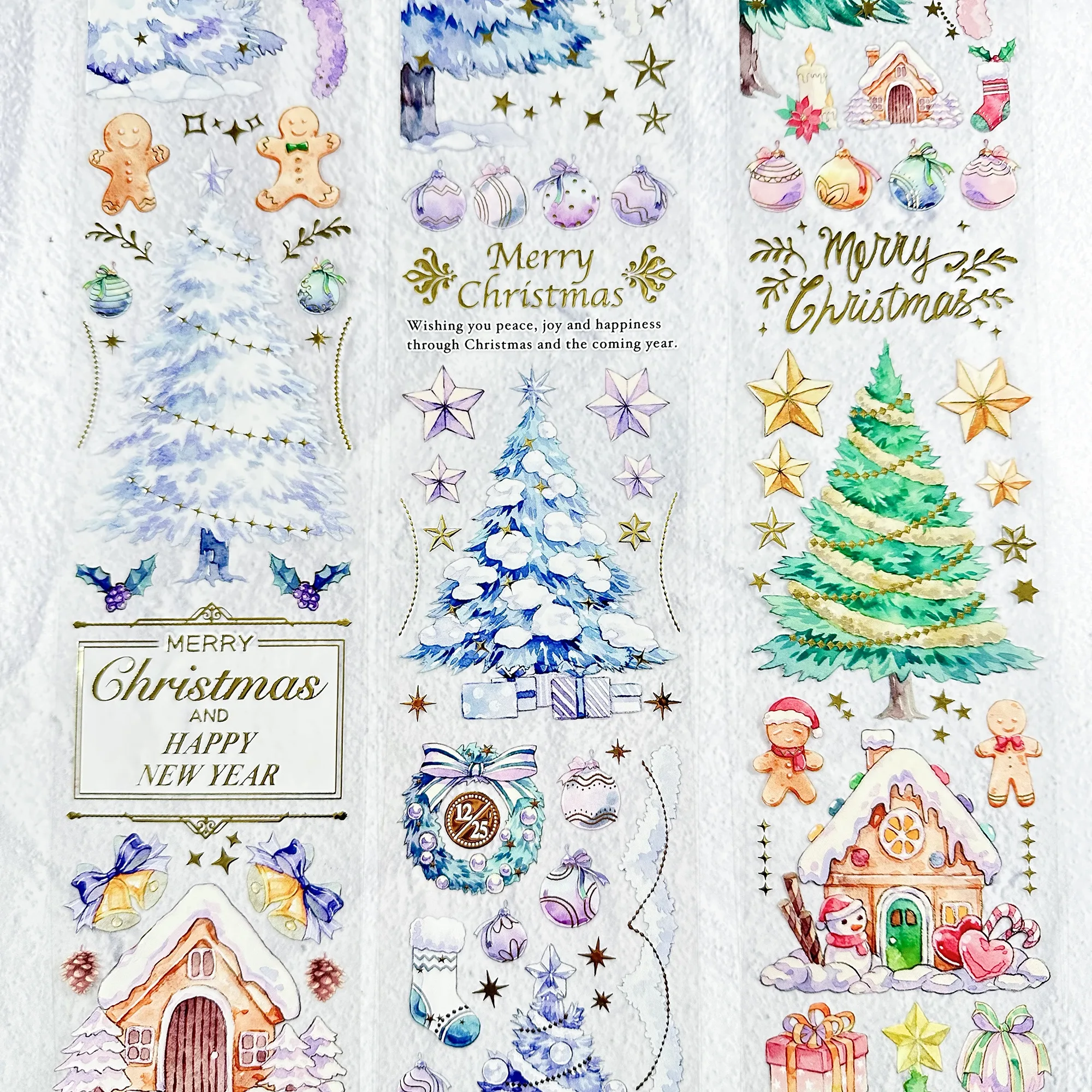 Vintage Christmas Tree Washi PET Tape for Card Making Decoration DIY Scrapbooking Plan Stickers