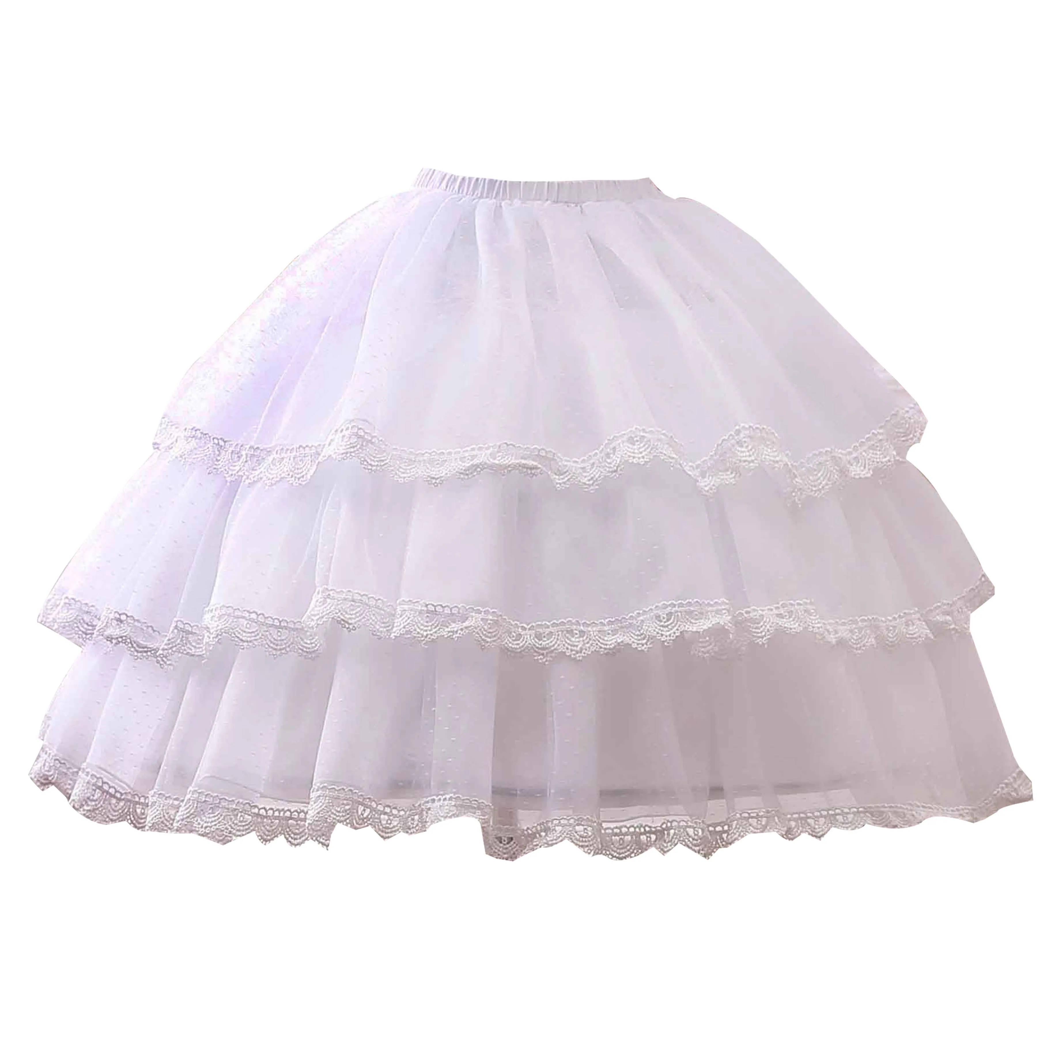 Rok pendek 50cm 68cm lolita Cosplay rok Dalaman rockabilly crionline ball skirt 3 lapisan Hoop Ruffle A Line wanita