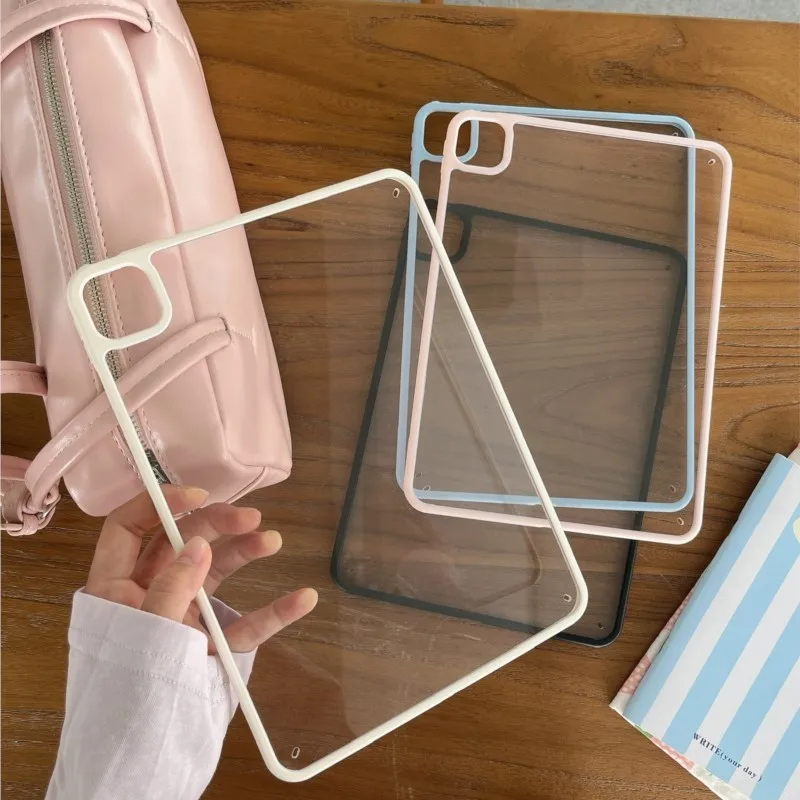 

Tablet Case For iPad Pro 11 12.9 13 M2 M4 M3 Case 9.7 10.2 5th 6th 7/8/9 10th 11th mini6 7 Air3 4 5 6 7 Transparent Simple Cover