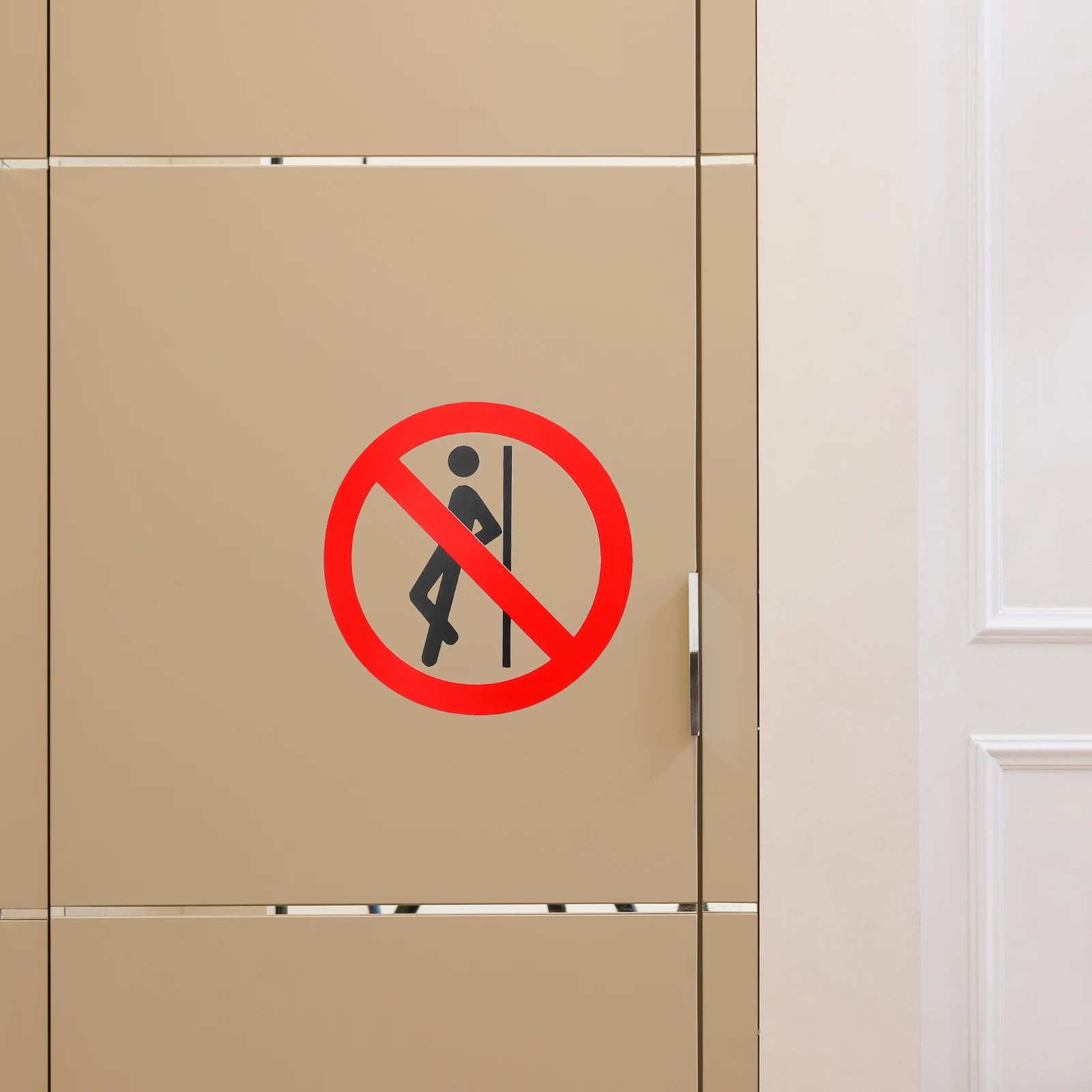 5PCS Safety Warning Stickers No Leaning Sign Decals Round Red PVC Self Adhesive Signs Workshop Traffic Easy Apply