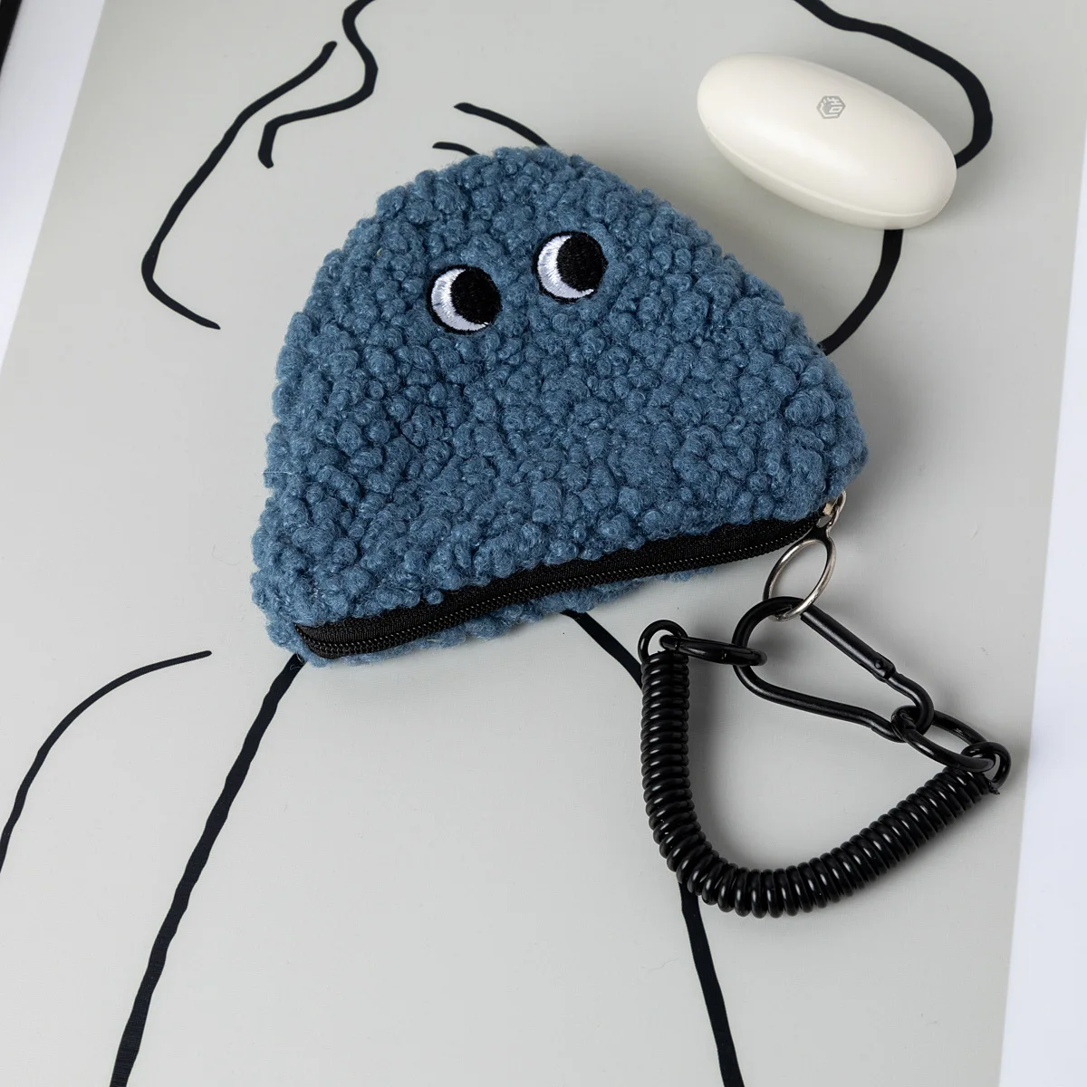 1pc Cute Cartoon Rice Ball Doll Coin Purse With Zip Small Pendant Plush Pouch Portable Hangable Bag Mini Personality Storage Bag