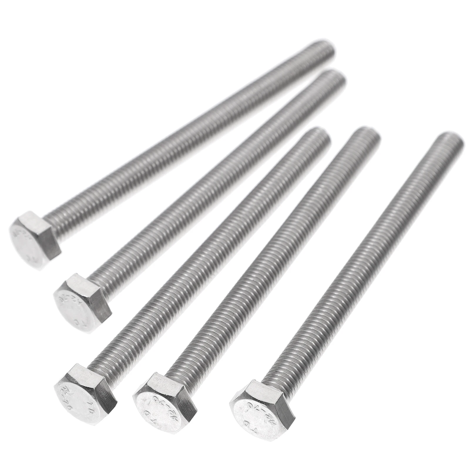 

5pcs Hexagon Head Bolts Fully Threaded 304 Stainless Steel Furniture Mounting Screws Automotive Corrosion Resistant