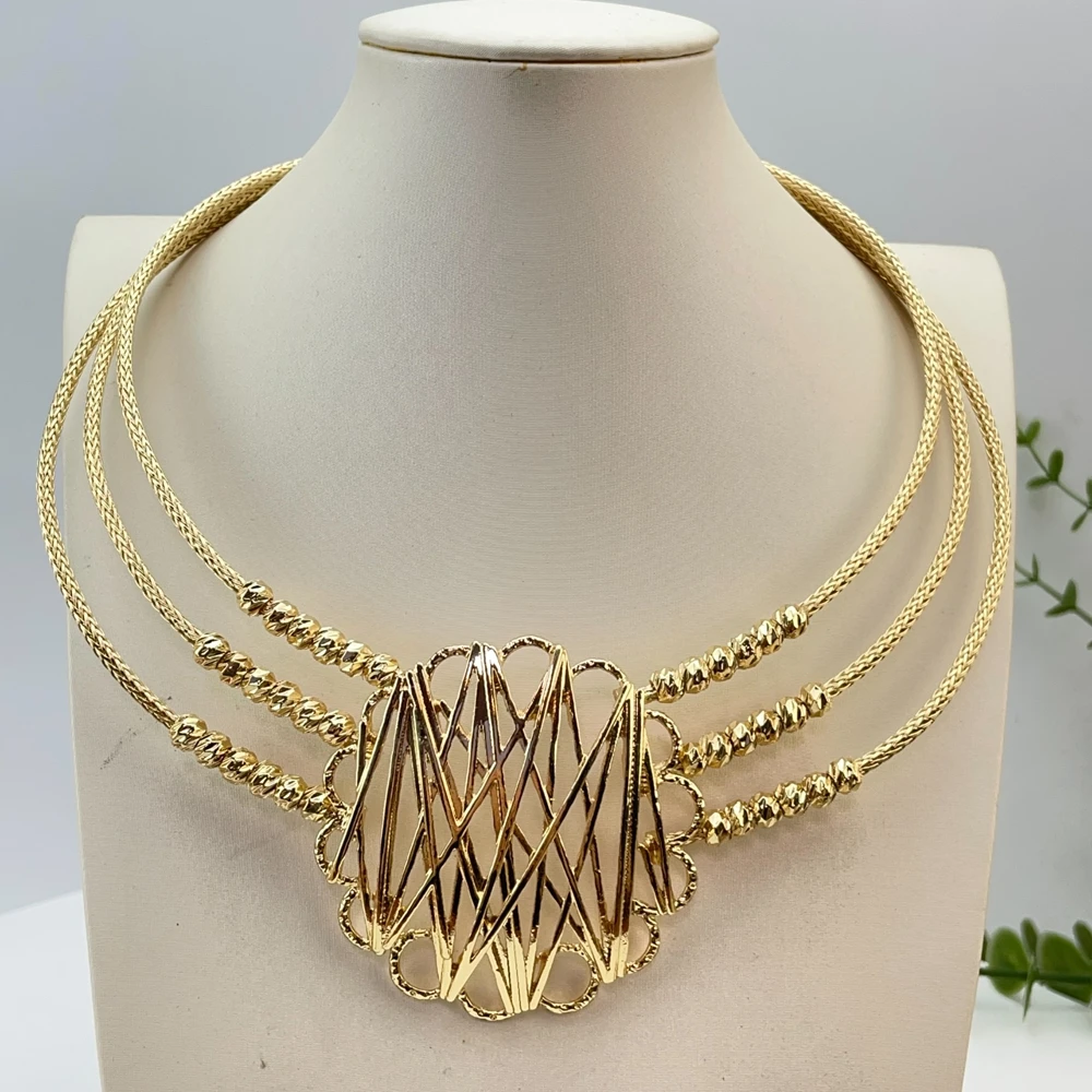 Yuminglai Brazilian Jewelry Sets Gold Plated Jewelry for Women Wedding Party FHK29476