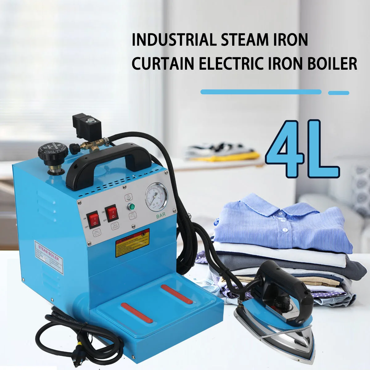 

1600W Household Industrial Portable Electric Iron 110V Electric Heating Steam Boiler Iron 4L Pressure Hanging Ironing Machine