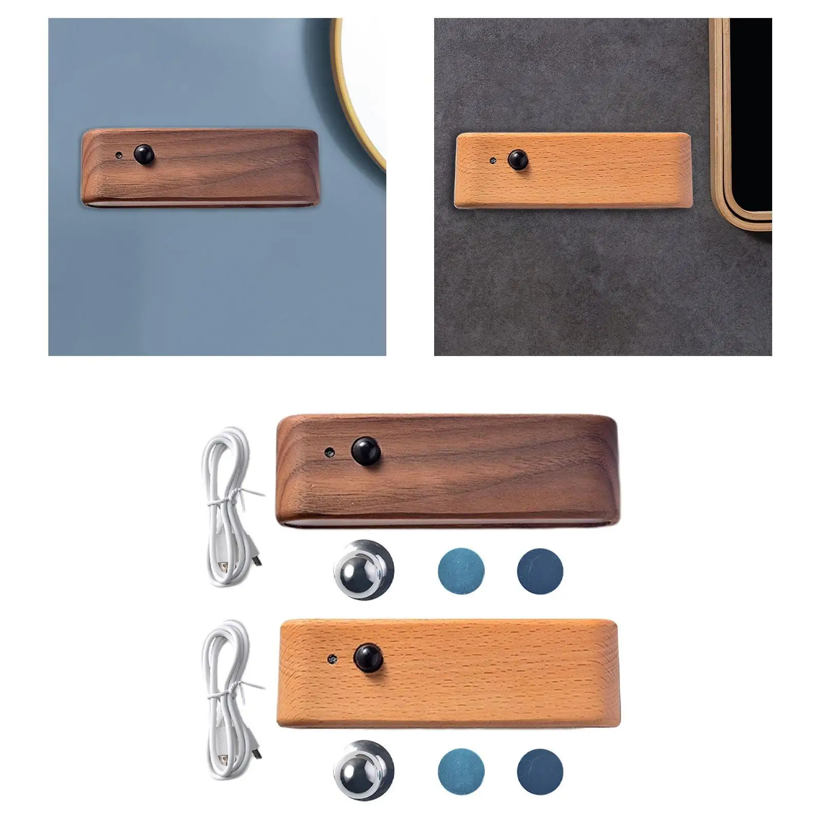 Luci notturne con sensore di movimento ricaricabili in legno per cucina camera da letto corridoio