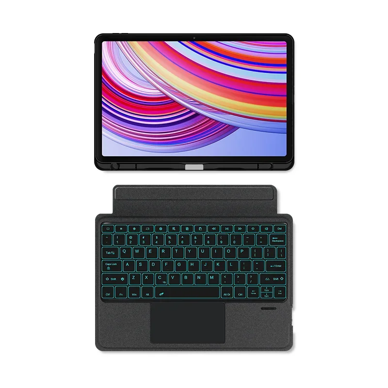 Imagem -04 - Capa de Teclado Magnético para Redmi Pad Pro Capa Trackpad Retroiluminada para Xiaomi Poco Funda 12.1 in 12.1 in 2024