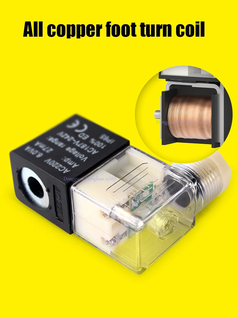 Válvula de Control direccional neumática, solenoide de aire BSP normalmente cerrada, 2 bits, 2V025-08, DC24V, AC220V