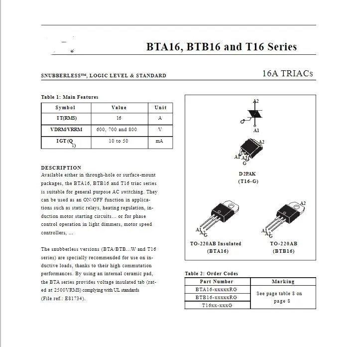 10 buah BTB16-800CW BTB16-800CWRG BTB16-600CWRG BTB16-600CW BTB16-800BWRG BTB16-800BW BTB16-600BWRG BTB16-600BW BTB16 TO-220 baru