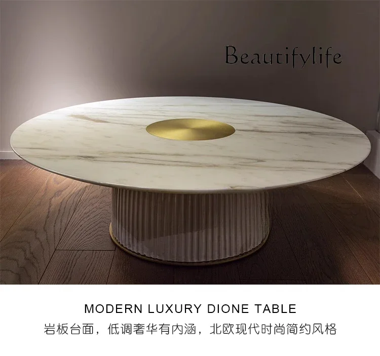 Yj Light Luxury Italian Round Edge Few Creative Natural Marble Modern Simple Light Luxury Design High Sense