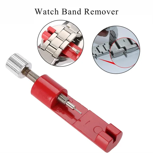 Imagen 2 del producto Herramienta de reparación de relojes de Metal, herramienta de ajuste de correa de reloj con pasador de reloj, herramienta de pasador de enlace, removedor fácil de quitar y ajustar