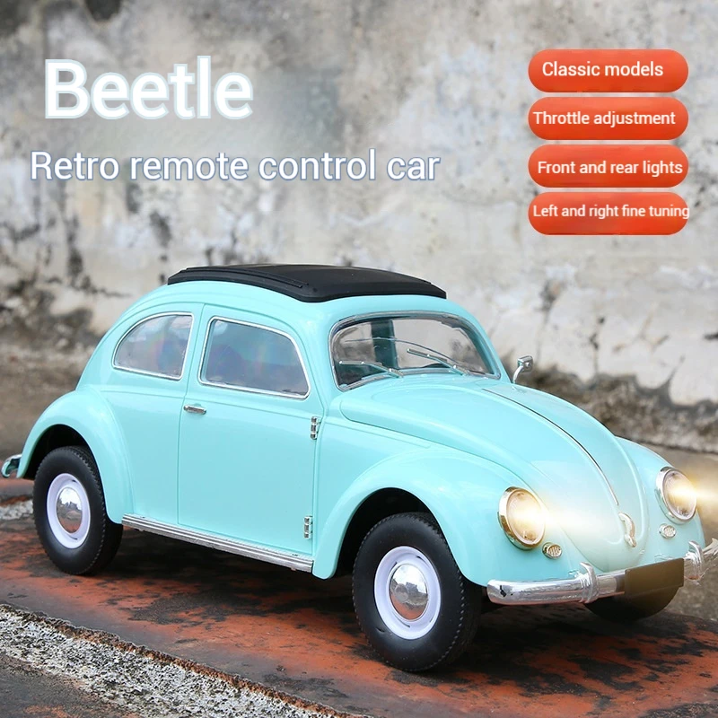 New 1:16 D62mini Full Scale Simulation Climbing Car Drift Remote Control Toy Car Retro Beetle Rc Car Mini 1950 Car Model Toy