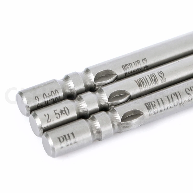 50-80mm 801 Electric Phillips Screwdriver Bit 5mm Round Shank Cross Head Electric Screwdriver Bit Magnetic Driver Bit PH00-PH2