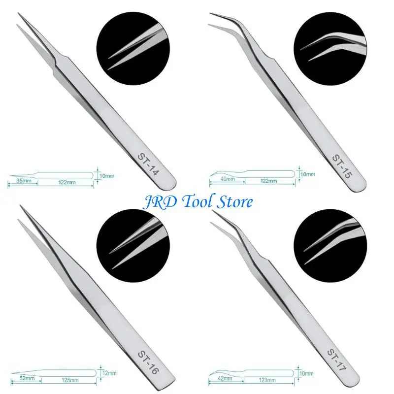 A2UD 1set Tweezers MultiPurse Furpose cotonete reto Tweezer belisca objetos pequenos