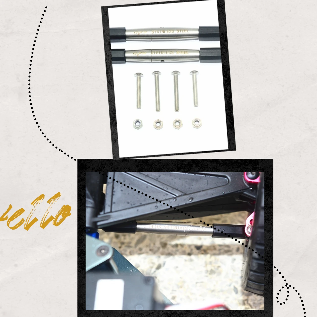 Tendeur avant en acier inoxydable GPM pour direction pour LOSI 1/6 Super Baja Rey LOS251067 + LOS255022 + LOS254034