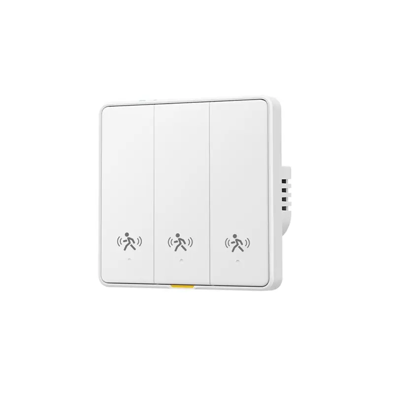 abzz-tuya-wifiスマートライトスイッチ、5mレーダー人感検知アラームセンサー付き、中性線不要スイッチ、3連スイッチ