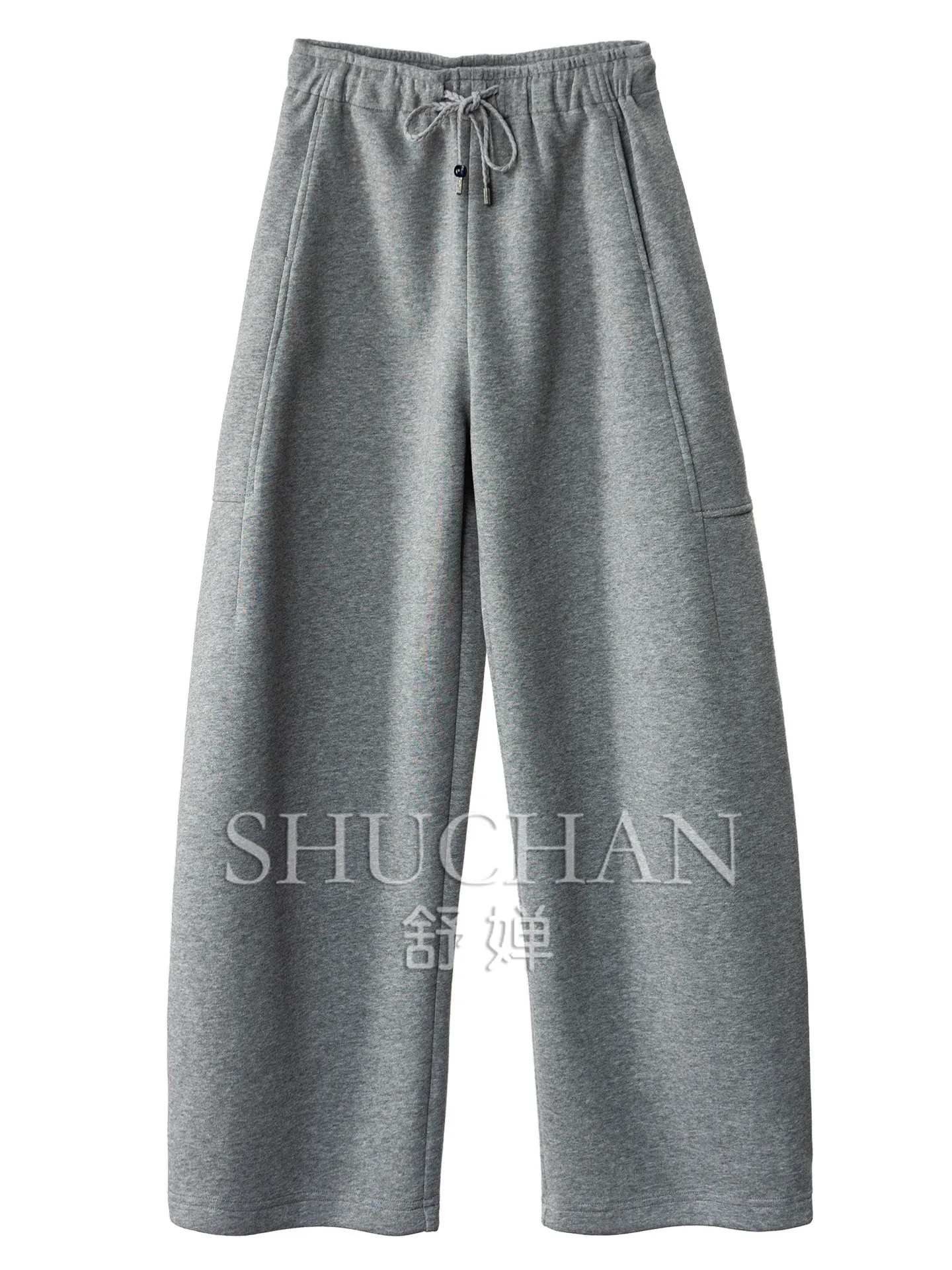 Comfortable and Casual, Elastic High Waist Wide Leg Sickle Sweatpants Women's E534 Trousers Women