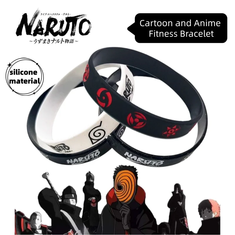 Cartoon Anime Naruto Creative Personalized Silicone Wristband Akatsuki Sharingan American Basketball Sports Decorative Bracelet