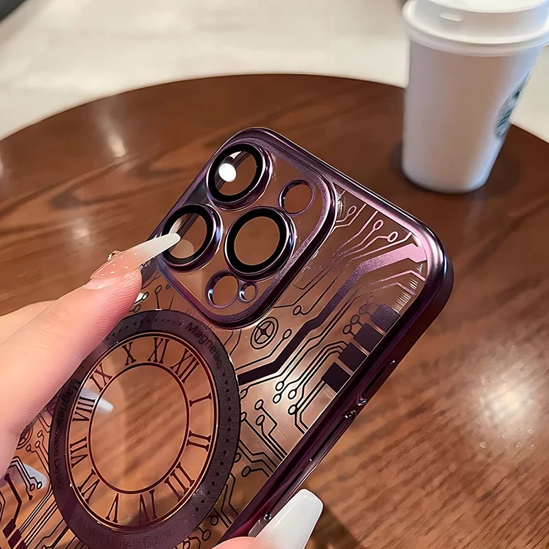 غطاء خلفي فاخر لهاتف For Magsafe الشفاف لهاتف For Apple iPhone 16 15 14 13 12 11 Pro Max 15 Plus للشحن اللاسلكي #6