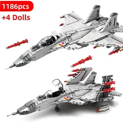 Military Air Force Weapons Series Building Blocks chopper J-15 Flying Shark Aircraft Bricks Jet plane Toys Birthday Gift For Boy