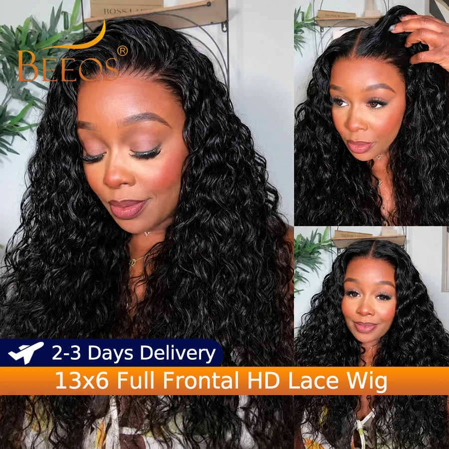 

Water Wave 13x6 Real HD Lace Frontal Wigs Human Hair Curly Wave Quick Weave Wigs Natural Hairline Remy Human Hair Wigs For Women