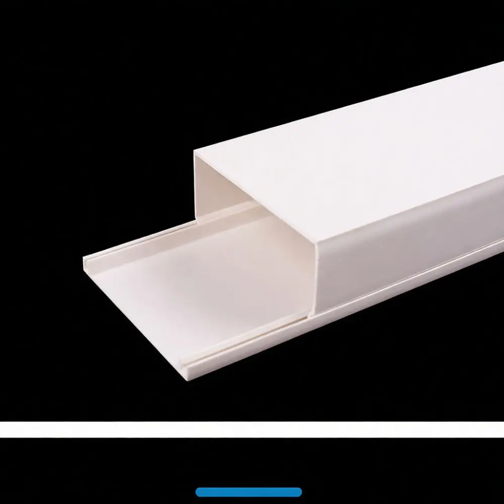 Square PVC Cable Trunking Duct Raceway Flame Retardant Cord Organizer Cover For Wall Mounted Interior Electrical Wire Management