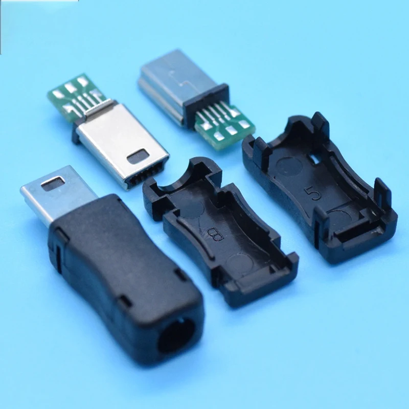

10P Male USB Mini 10 Pin DIY Mobile Data Cable Accessory Interface Mobile Plug Male Straight/curved Shell Three Piece Set
