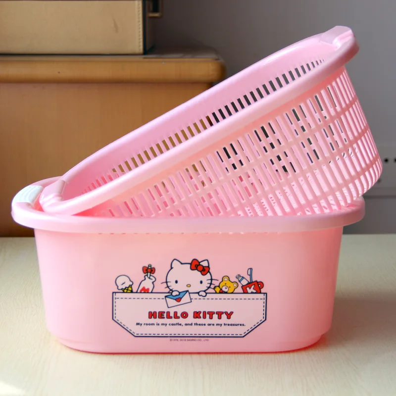 Kawaii Hello Kitty Kuromi Large Double-Layer Drip Basket Vegetable Washing Basin Fruit Basket Multi-Purpose Vegetable Drainage