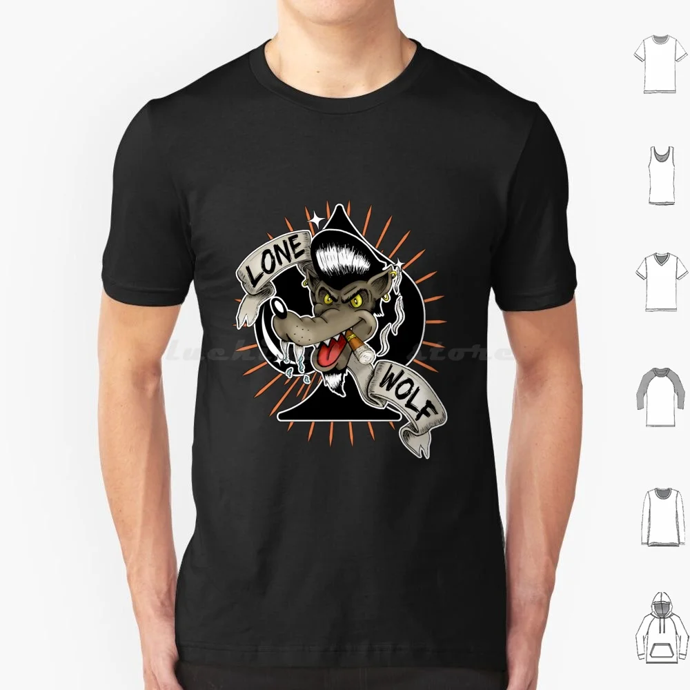 

Lone Wolf T Shirt 6xl Cotton Cool Tee Rebel Greaser Lone Wolf Big Bad Wolf Cigar Coffee