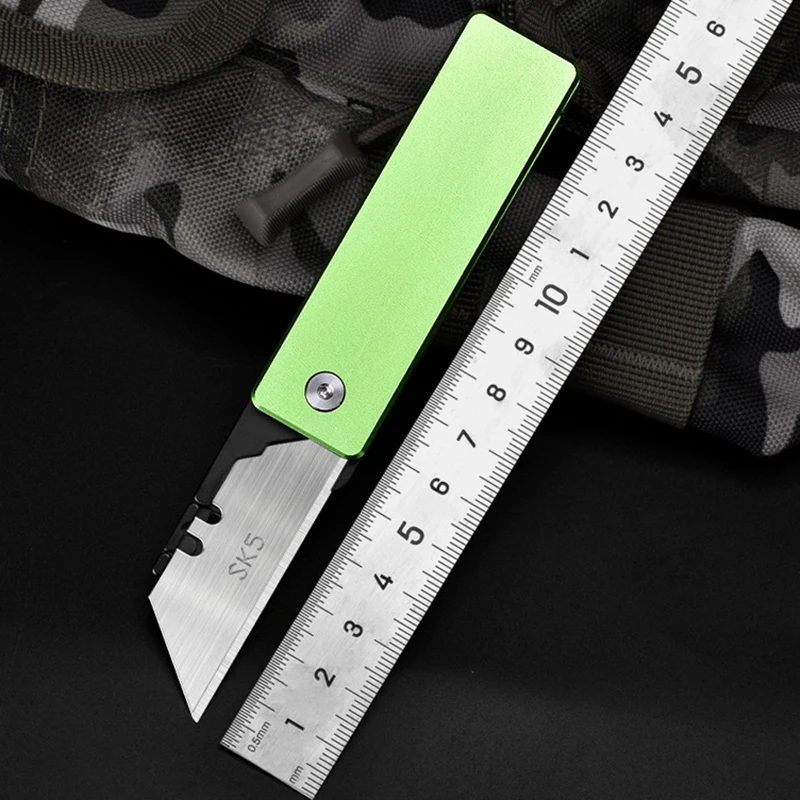 Aluminum Alloy Multifunctional Utility Knife with 10 SK5 Alloy Blades EDC Tool Outdoor Portable Pocket Knife Wallpaper Knife