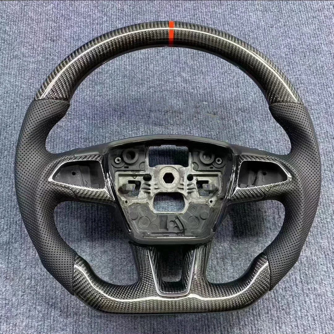 

for Ford Focus 2012-2016 Replacement Real Carbon Fiber Steering Wheel with Leather