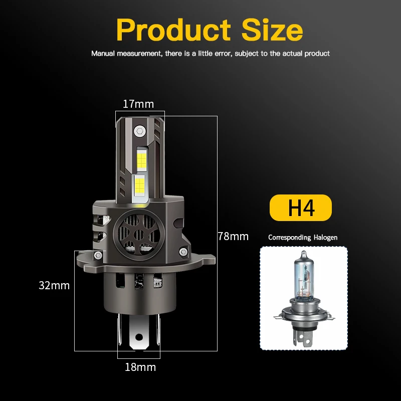2X CANbus H4 LED Headlight Bulb 100W 30000LM High Low Beam For NISSAN MICRA 3 2005-2023 2007 2009 2011 2013 2015 2017 2019 2021