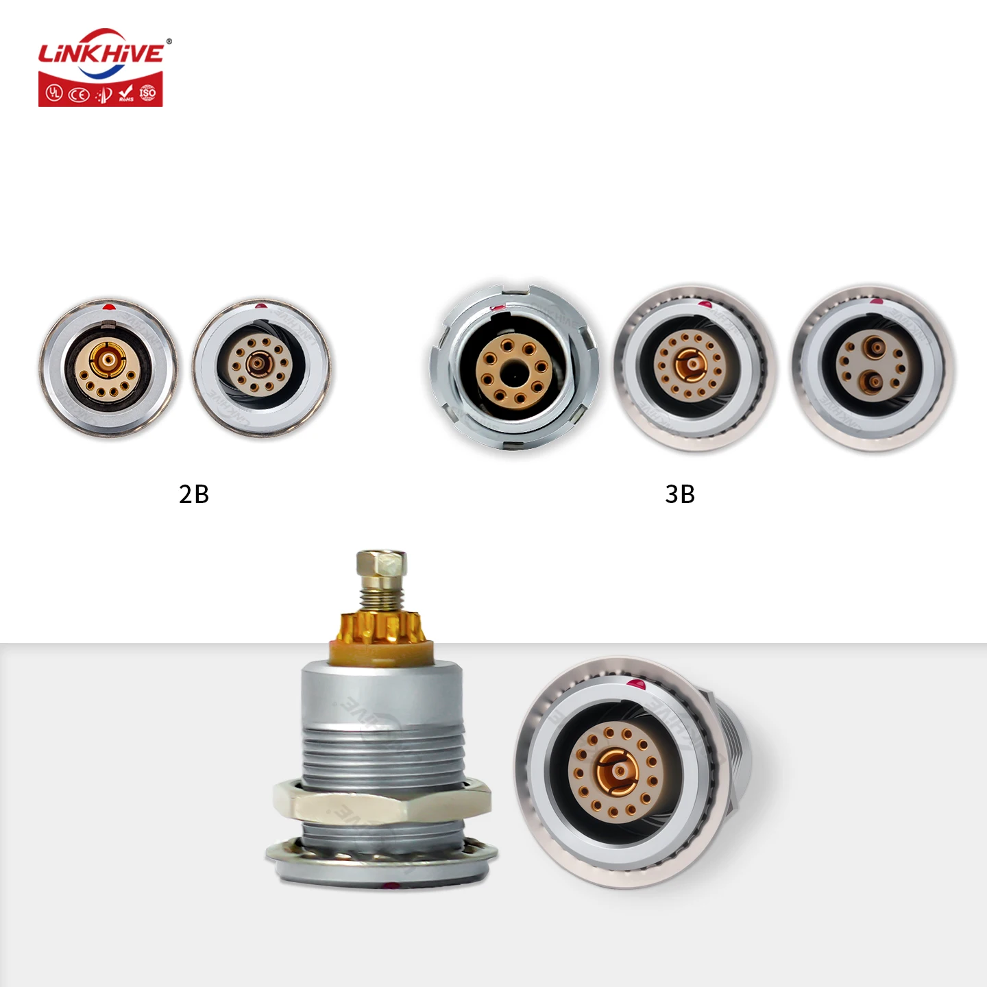 Compatible with LEMO FGG/EGG Plug/Socket 2B 3B 6+1 8+1 10+1 13+1 6+2 Pin Coaxial Push-pull Connector Medical Connection Solution