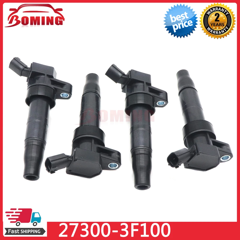 4x Car Ignition Coils 27300-3F100 For Hyundai Tucson Santa Fe Equus Kia Sportage Sorento Forte Optima 27301-3F100 273003F100