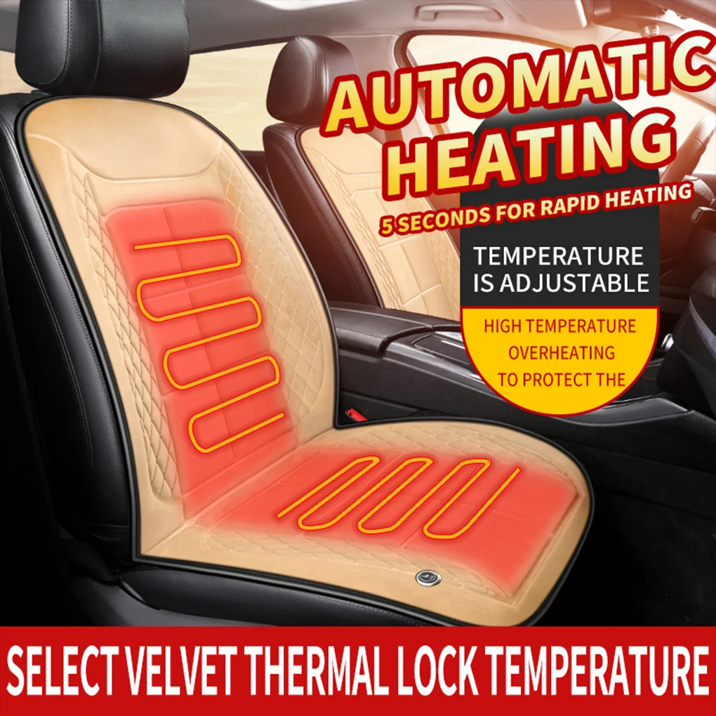 1/2pcs Winter Heated Car Seat Cover Heating Warmer Car Seat Cushion Auto Universal Car Seat Protector Cloak Cover Pads Set