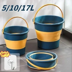 5/10/17L Collapsible Bucket Portable Folding Bucket Car Wash Fishing Silicone Bucket Outdoor Camping Home Folding Bucket