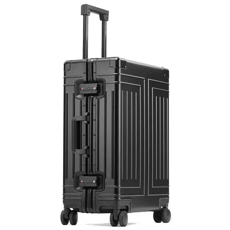 Valise de Coffre en Alliage d'Aluminium-Magnésium, Roue Universelle, Valise de Grande Capacité, Roues de 20, 22, 24, 24, 28 Pouces, Valise de Cabine