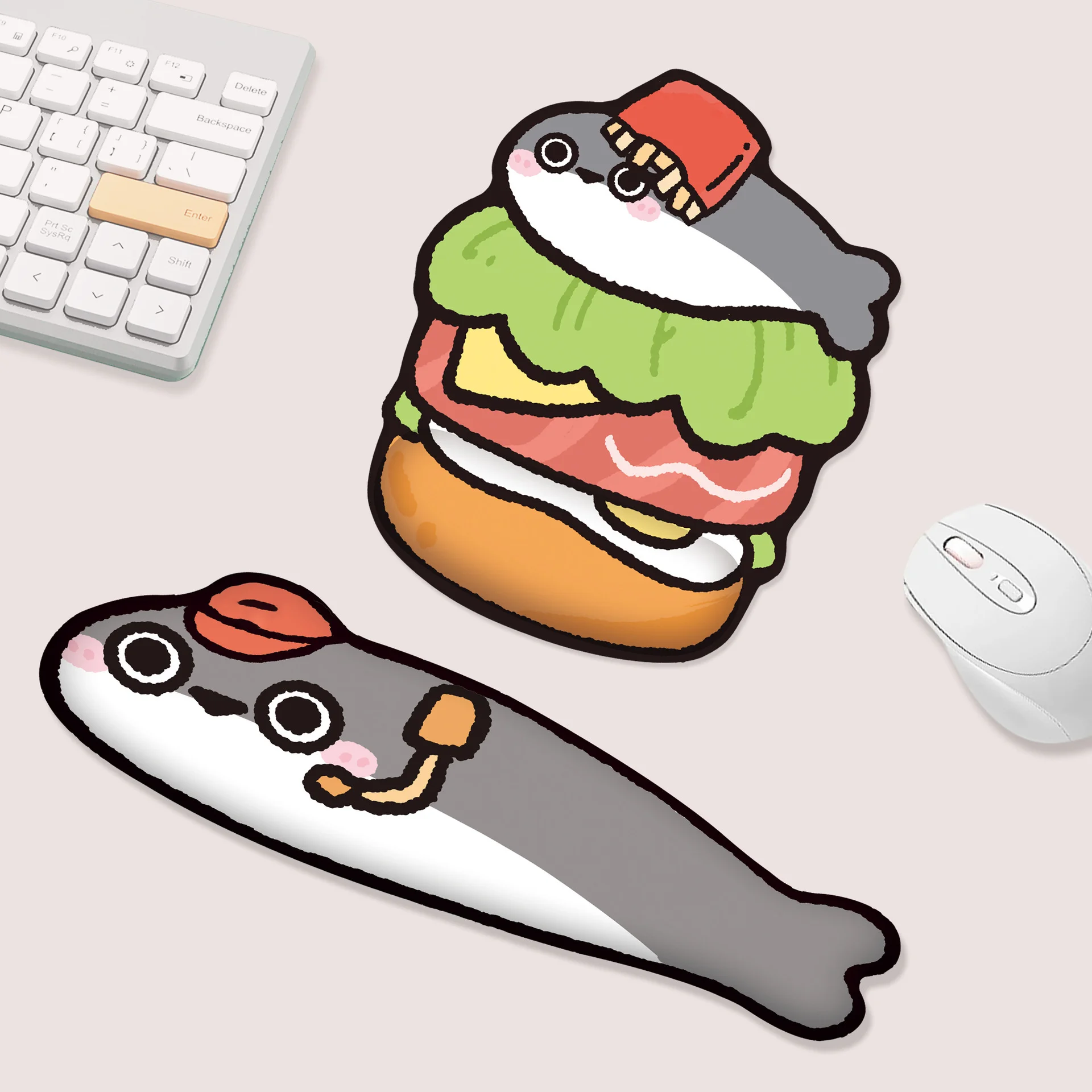 

Hamburger Wristband Mouse Pad Rebound Memory Sponge Rubber base non-slip Mouse Pads Gamer desk mat Keyboard holderpc accessories