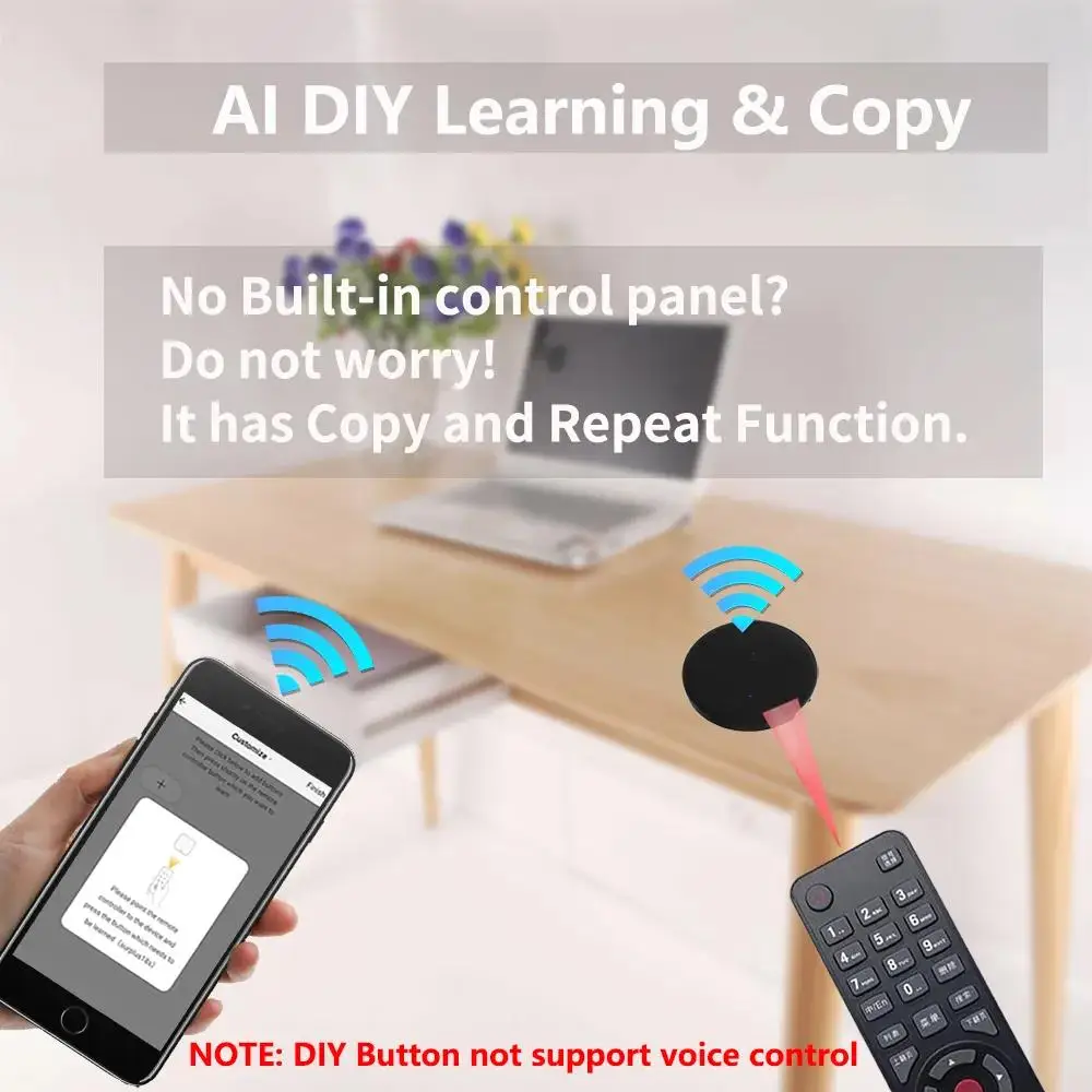 Tuya Smart WiFi IR Remote Smart Life لتلفزيون مكيف الهواء، تحكم عالمي بالأشعة تحت الحمراء يعمل مع Alexa، Google Smart Home
