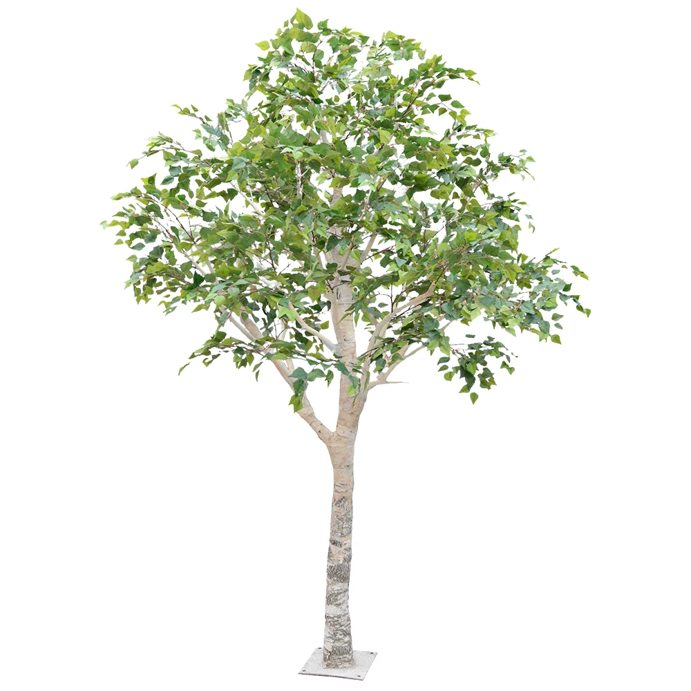 

Garden Supplies Artificial White Birch Tree Fiberglass UV Resistant Durable Eco-Friendly for Decoration Architectural