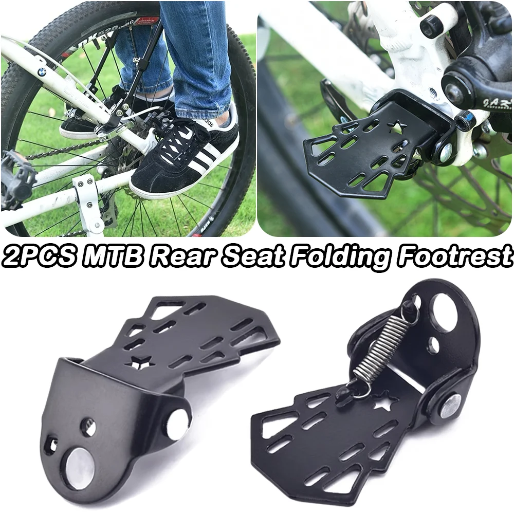 

2Pcs Mountain Bikes Thickened Steel Pedal Folding/Fixing Black Bicycle Pedal Cycling Kids Balance Board Bike Accessories