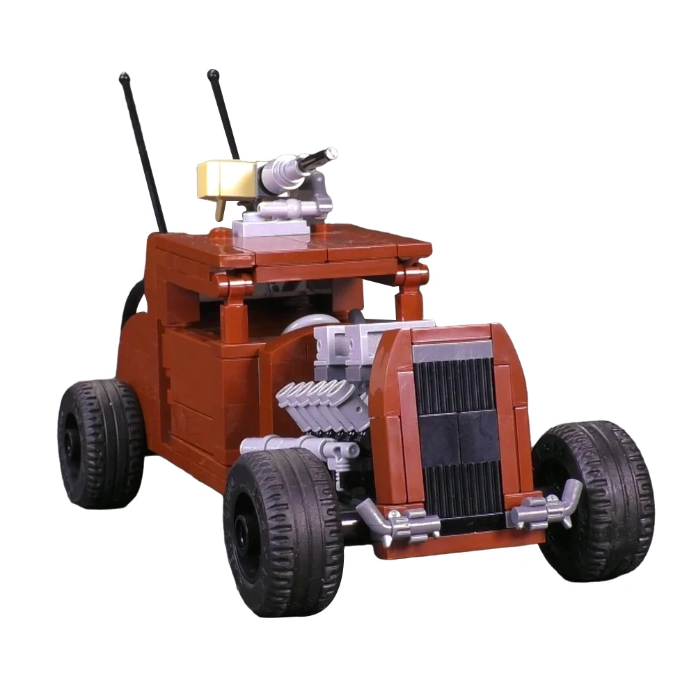 Bloques de Construcción BuildMOC, Coche de Carreras Clásico de la Película Mads Nuxs y Elvis para la Locura de la Serie Maxed, Bloques de Creatividad, Juguete para Niños